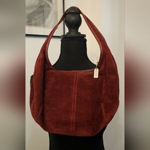 Coach Burgundy Suede Shoulder Bag